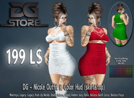 Second Life Marketplace - DG - Nicole Skirt & Color Hud - Unpacker